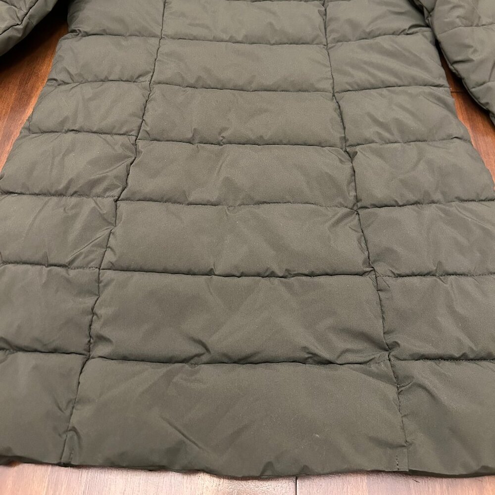 Laundry By Shelli Segal Detachable Fur Hood Puffer Jacket Size M Olive Green - Picture 16 of 16